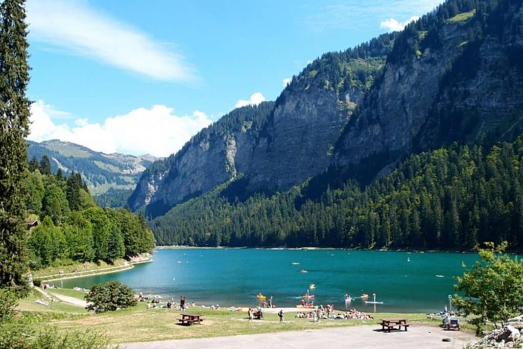 L'Enchalpe, Grand Et Lumineux Studio Avec Coin Montagne 5 Personnes, 60M Des Pistes, Piscine Couverte, Wifi, Grand Balcon Expo Est, Draps Non Compris Saint-Jean-dʼAulps Exterior foto